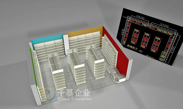 成都货架厂:小型便利店布局效果图